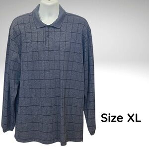 Arrow Men’s Long Sleeve Polo – Gray – Size XL